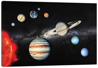 Solar System Canvas Art Print - Manjik Pictures