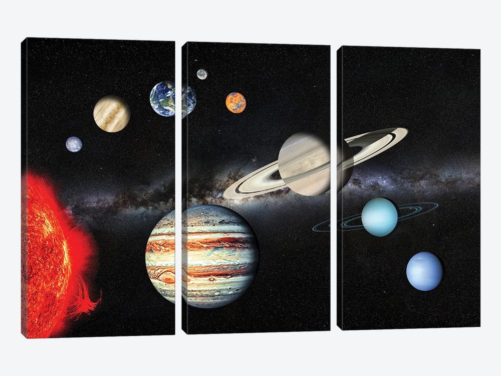 Solar System by Manjik Pictures 3-piece Canvas Artwork