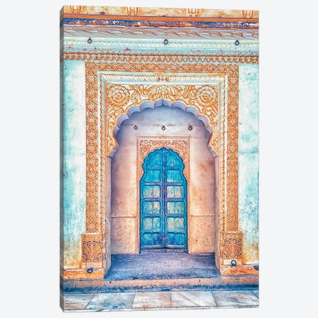 Rajasthan Blue Door Canvas Print #EMN979} by Manjik Pictures Canvas Wall Art