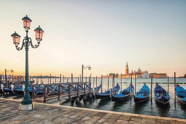 Venice: Blue Gondolas by Manjik Pictures