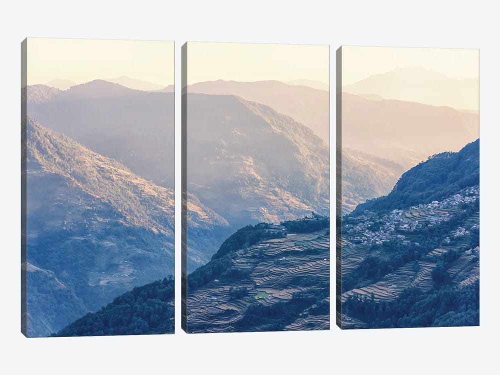 Evening In The Himalayas by Manjik Pictures 3-piece Canvas Wall Art