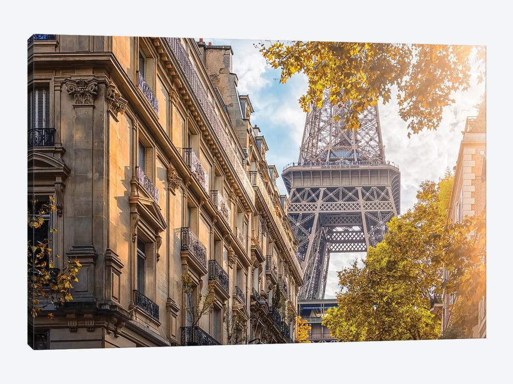 Parisian View Canvas Artwork by Manjik Pictures | iCanvas