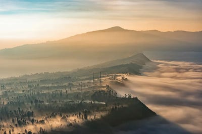 Indonesian Caldera by Manjik Pictures framed canvas print