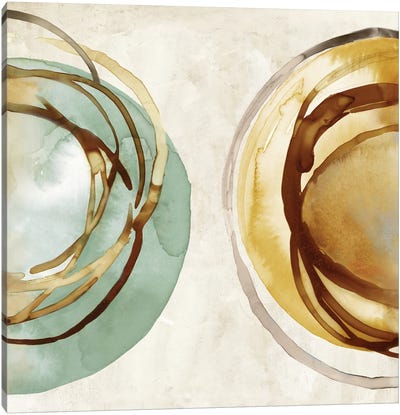 Two Circles Canvas Art Print - Circular Abstract Art