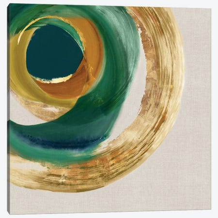 Green Metallic Circle I Canvas Print #EMP3} by Emma Peal Canvas Art Print