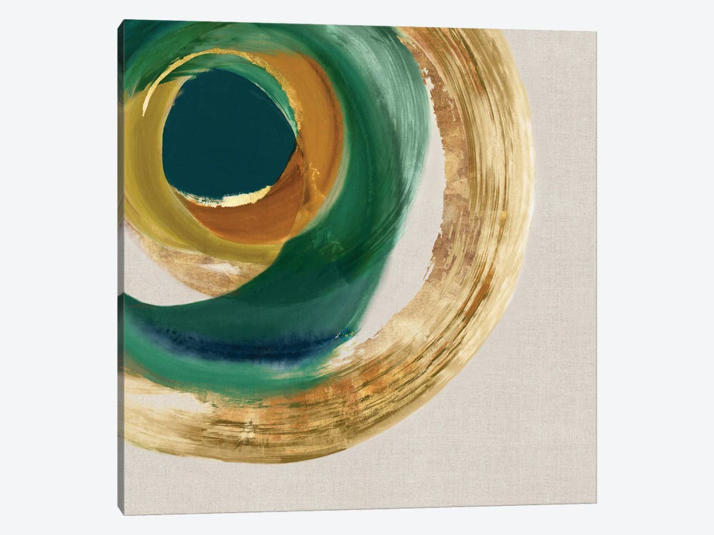 Green Metallic Circle I by Emma Peal 1-piece Canvas Art Print