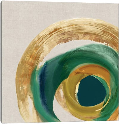 Green Metallic Circle II Canvas Art Print