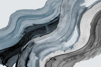 Emma Peal - Framed Fine Art Prints: Flowing Grayscale Waves by Emma Peal