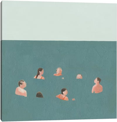 The Swimmers I Canvas Art Print - Ocean Art