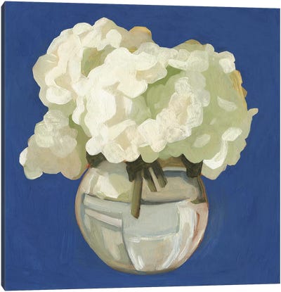 White Hydrangeas I Canvas Art Print - Emma Scarvey