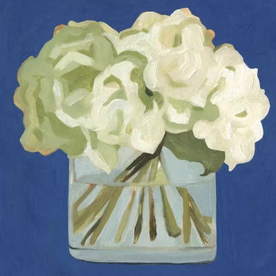 White Hydrangeas II by Emma Scarvey framed wall art