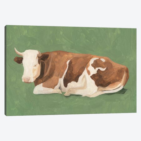 How Now Brown Cow I Canvas Print #EMS154} by Emma Scarvey Art Print