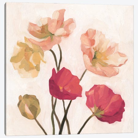 Summer Poppies I Canvas Print #EMS189} by Emma Scarvey Canvas Print
