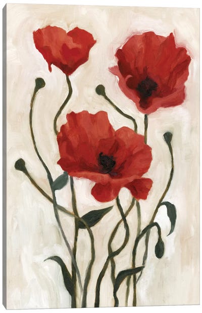 Poppy Bouquet I Canvas Art Print - Home Staging Living Room