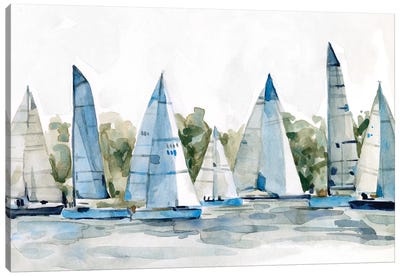 Pastel Marina I Canvas Art Print - Boat Art