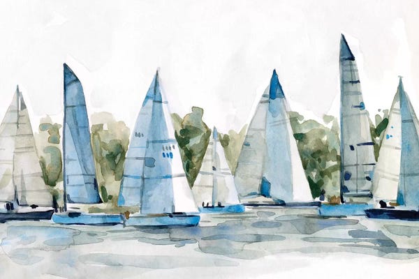 Sailboats: Pastel Marina I by Emma Scarvey