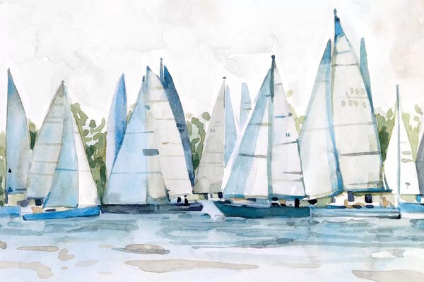 Sailboats: Pastel Marina II by Emma Scarvey