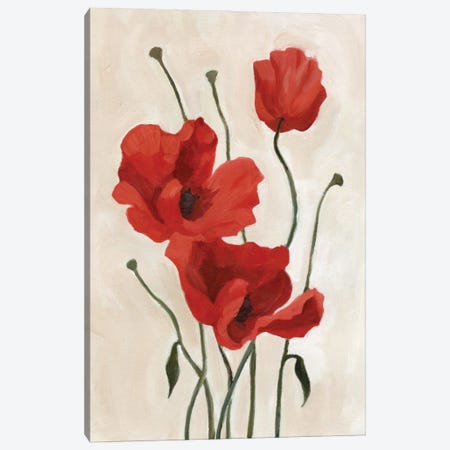 Poppy Bouquet II Canvas Print #EMS24} by Emma Scarvey Canvas Art