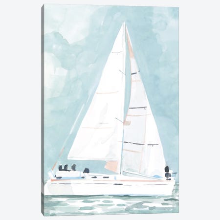 Soft Sailboat I Canvas Print #EMS250} by Emma Scarvey Canvas Print