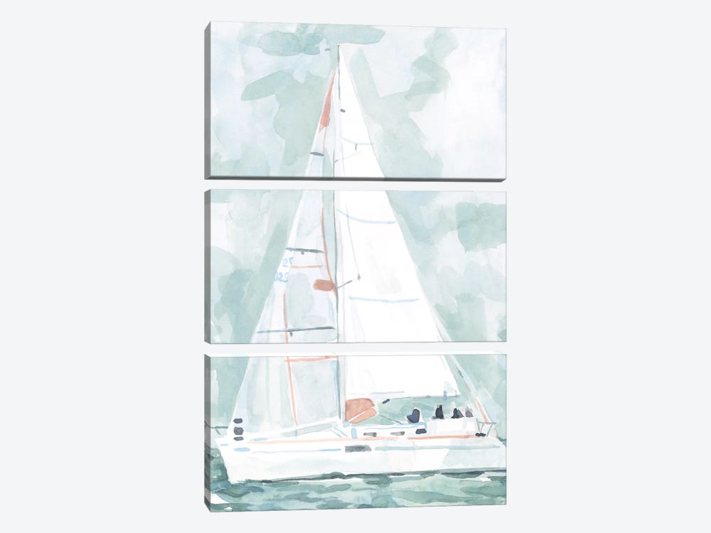 Soft Sailboat II by Emma Scarvey 3-piece Canvas Print