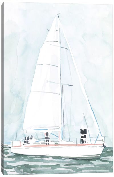 Soft Sailboat III Canvas Art Print - Kids Nautical Art