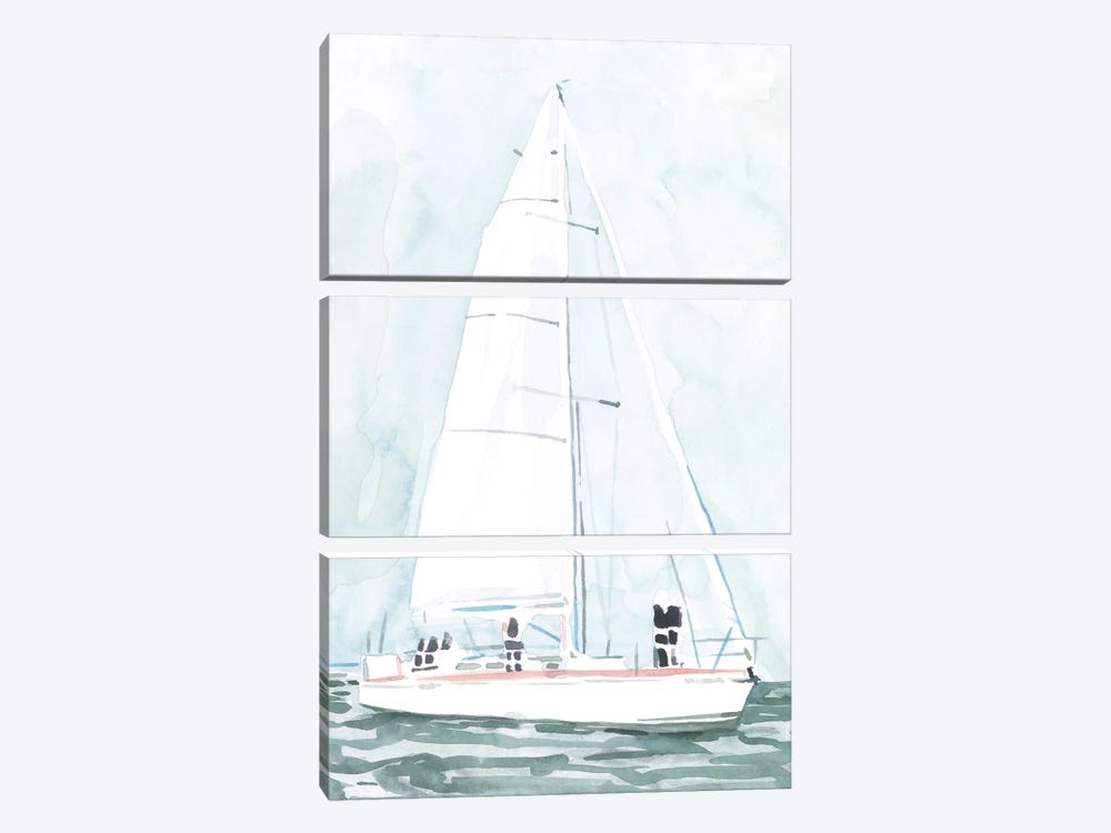 Soft Sailboat III by Emma Scarvey 3-piece Canvas Art