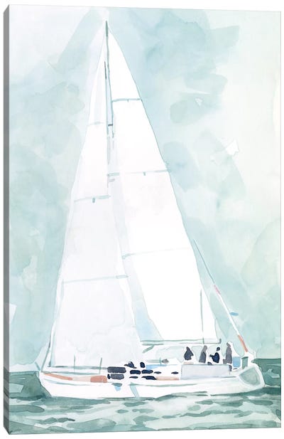 Soft Sailboat IV Canvas Art Print - Kids Nautical Art