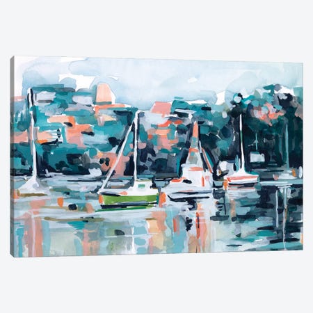 Watercolor Bay I Canvas Print #EMS256} by Emma Scarvey Canvas Artwork