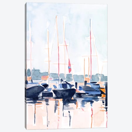 Watercolor Boat Club II Canvas Print #EMS259} by Emma Scarvey Canvas Art Print