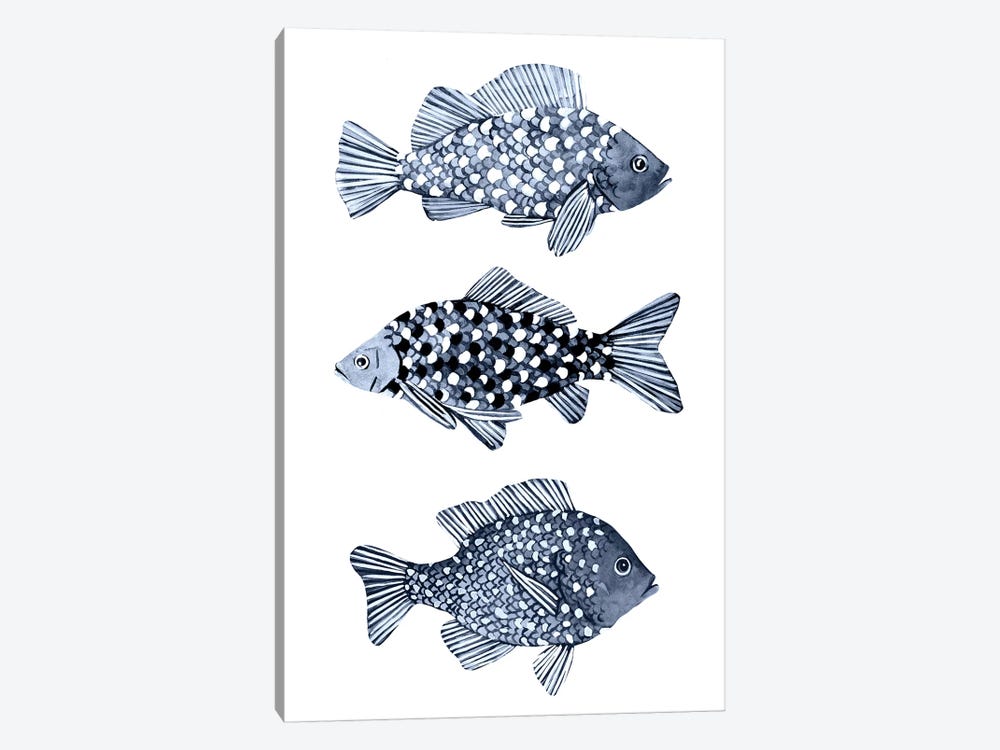 Blue Fish I by Emma Scarvey 1-piece Canvas Art Print