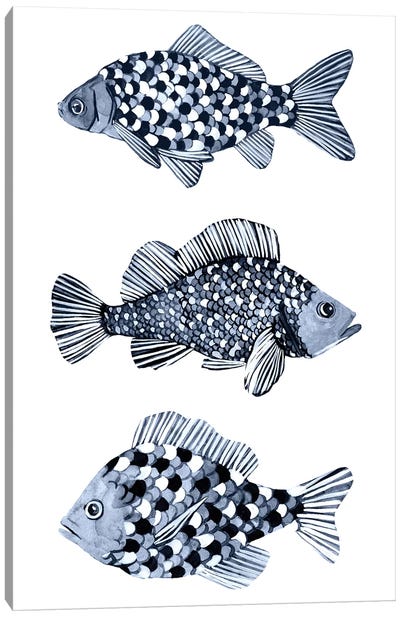 Blue Fish II Canvas Art Print - Emma Scarvey