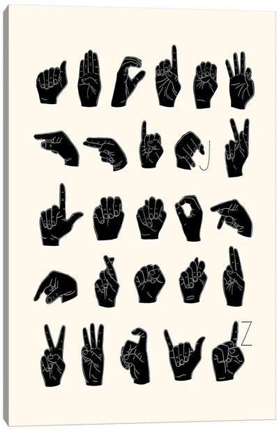 Sign Language I Canvas Art Print - Full Alphabet Art
