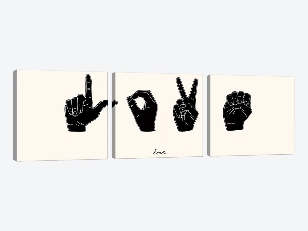 Sign Language IV by Emma Scarvey 3-piece Art Print