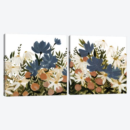 Wildflower Garden Diptych Canvas Print Set #EMS2HSET007} by Emma Scarvey Canvas Art