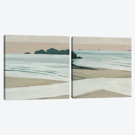 Coastal Lines Diptych Canvas Print Set #EMS2HSET008} by Emma Scarvey Canvas Art Print