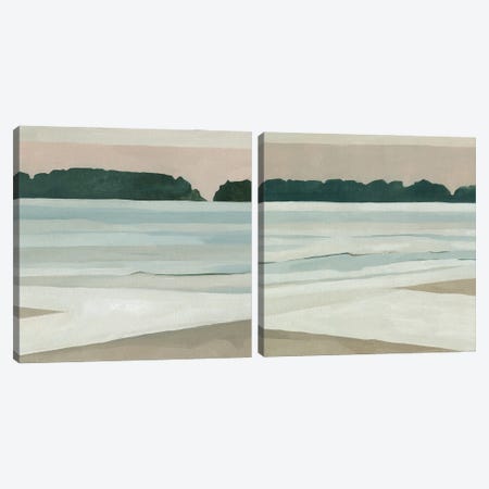 Coastal Lines Diptych Canvas Print Set #EMS2HSET009} by Emma Scarvey Canvas Print