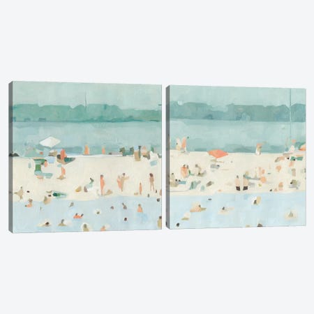 Sea Glass Sandbar Diptych Canvas Print Set #EMS2HSET010} by Emma Scarvey Canvas Artwork