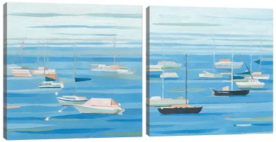 Summer Regatta Diptych Canvas Art Print - Emma Scarvey