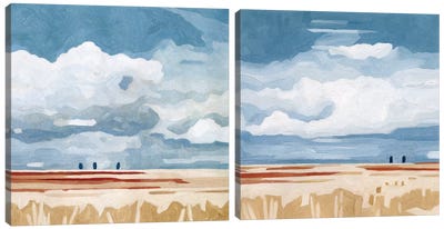 Prairie Landscape Diptych Canvas Art Print - Emma Scarvey