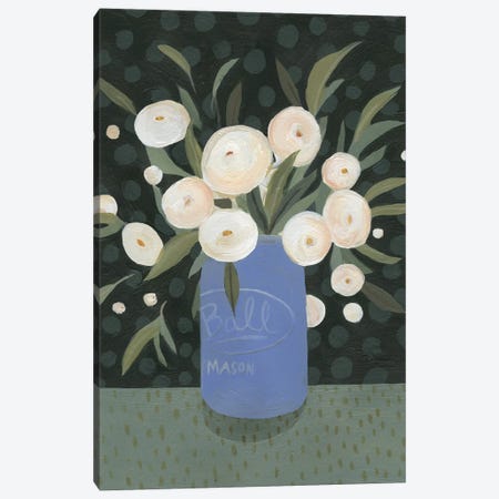 Mason Jar Bouquet I Canvas Print #EMS63} by Emma Scarvey Canvas Art Print