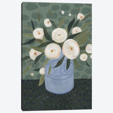 Mason Jar Bouquet III Canvas Print #EMS65} by Emma Scarvey Canvas Art