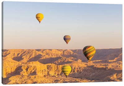 Luxor, Egypt. Hot Air Balloons Taking Tourist For A Ride. Canvas Art Print