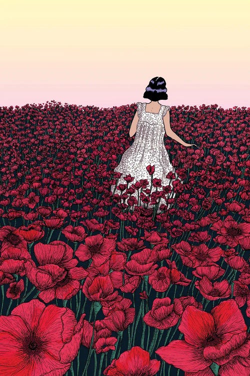 Field Of Poppies Colour Version by Ella Mazur wall art