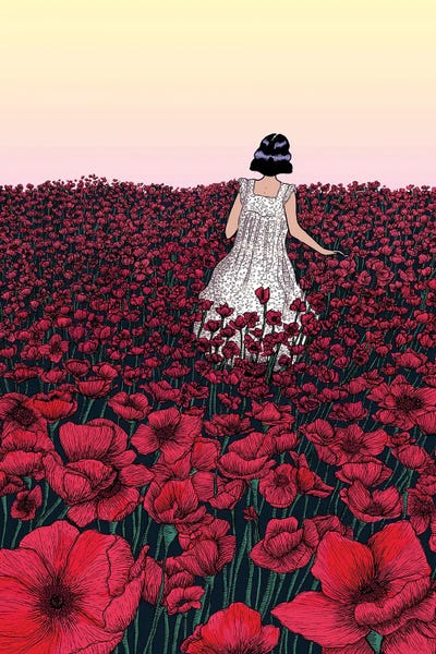 Wide Open Spaces: Field Of Poppies Colour Version by Ella Mazur