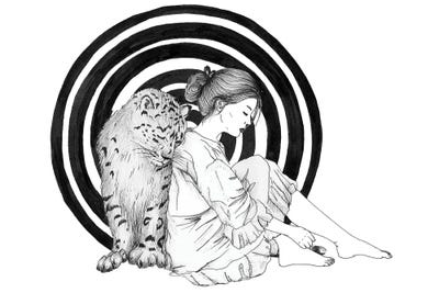 Spirit Animal The Snow Leopard by Ella Mazur art print