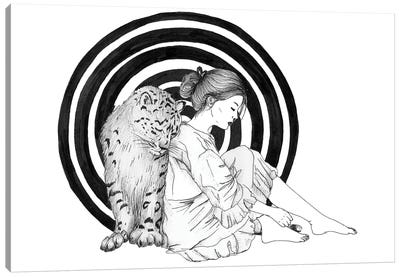Spirit Animal The Snow Leopard Canvas Art Print - Ella Mazur