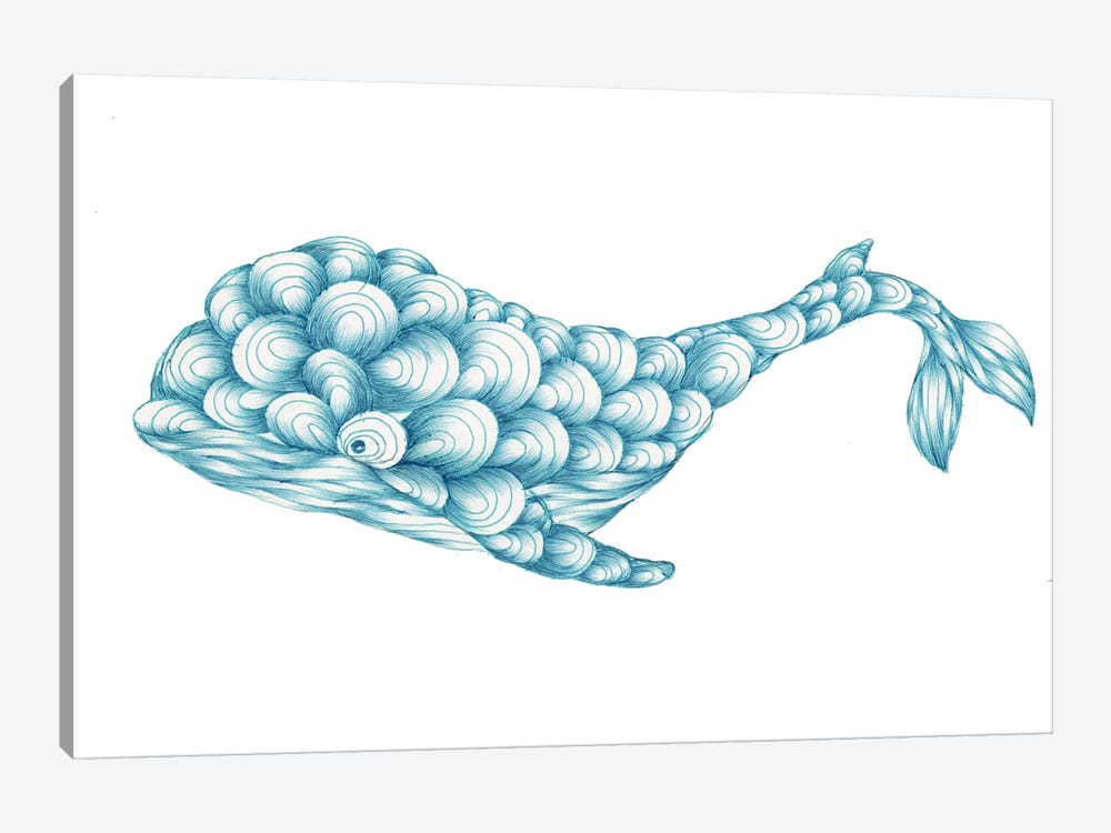 Turquoise Whale by Ella Mazur 1-piece Art Print
