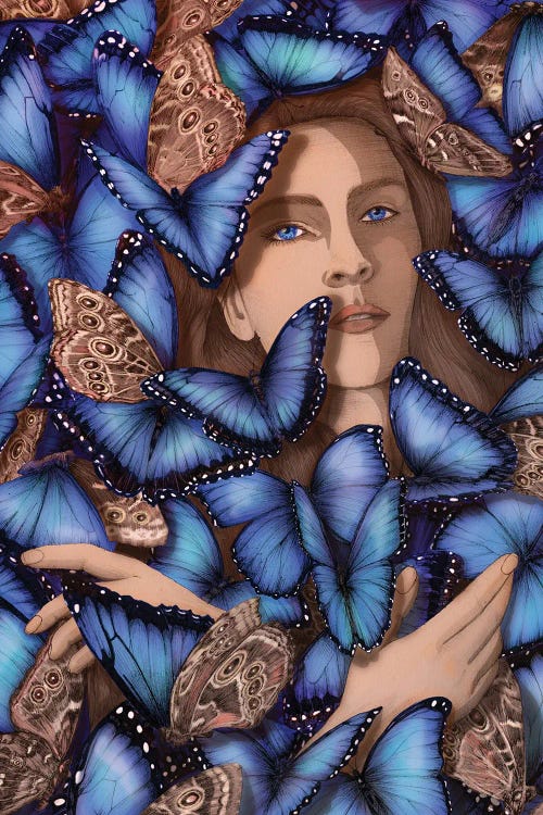 A Moth Among Butterflies by Ella Mazur wall art