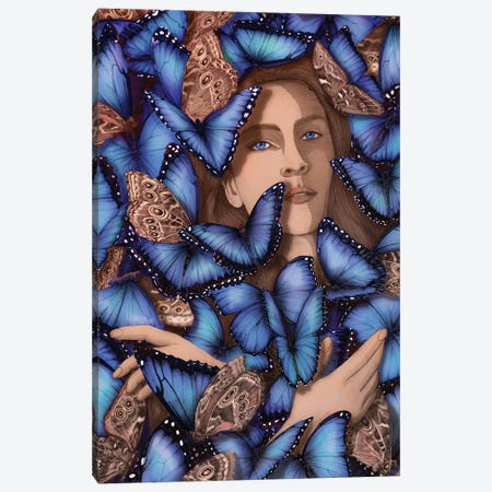 A Moth Among Butterflies Canvas Print #EMZ112} by Ella Mazur Canvas Art