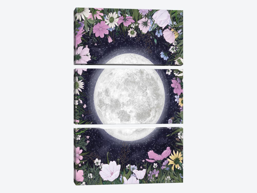 Moon Magic In The Meadow by Ella Mazur 3-piece Art Print